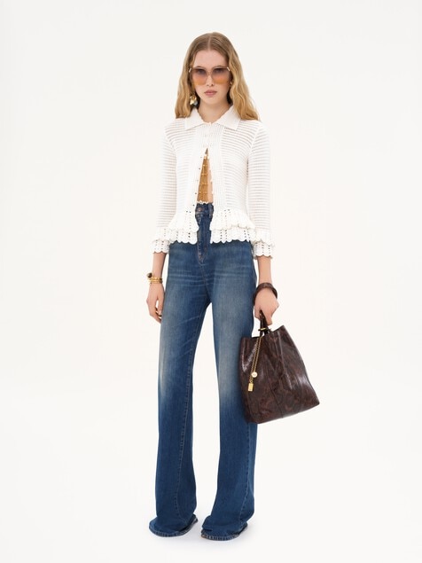 Chloé Spin tote bag in python-effect leather