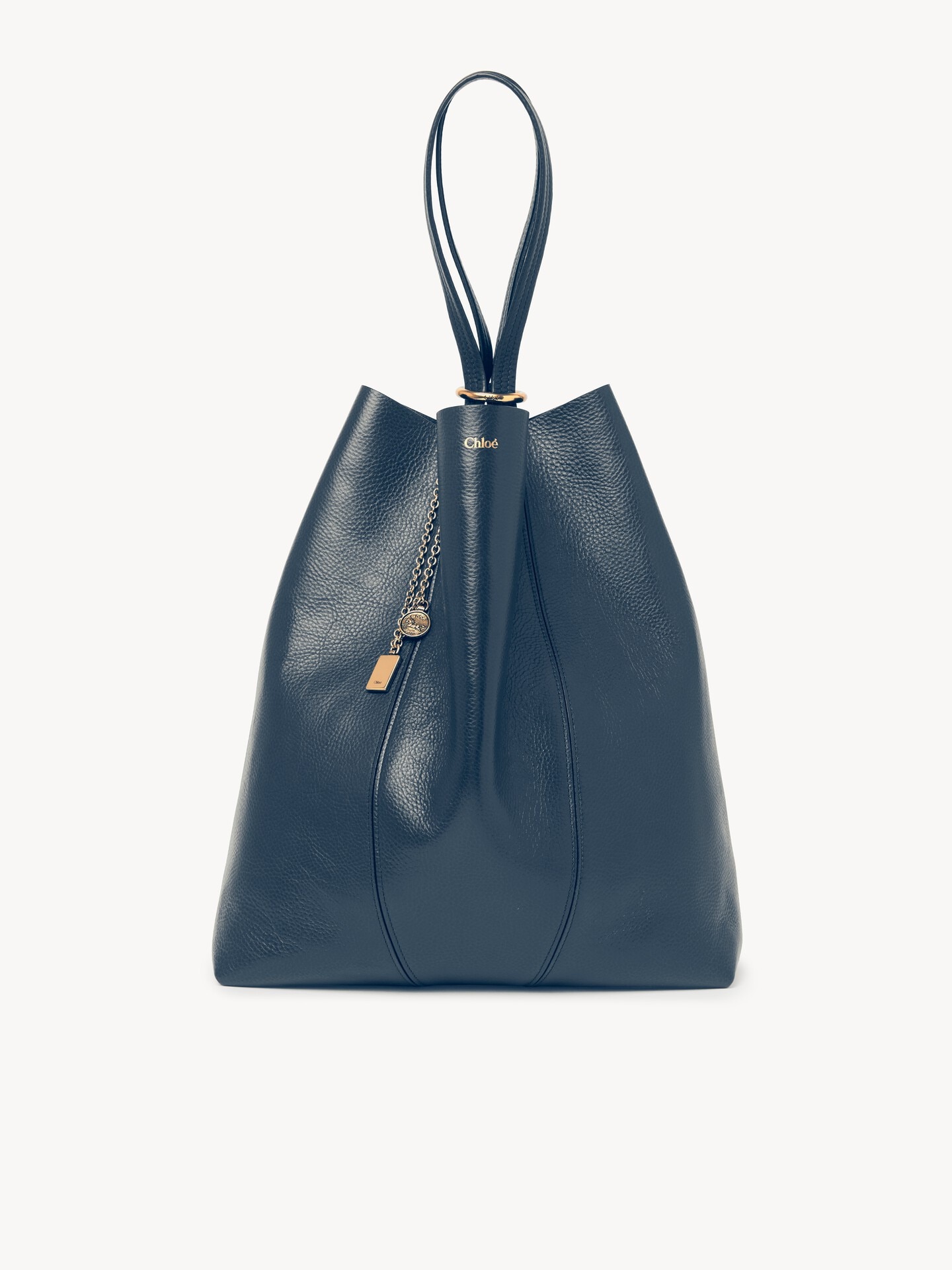 Large Chloé Spin tote bag in grained leather - 2