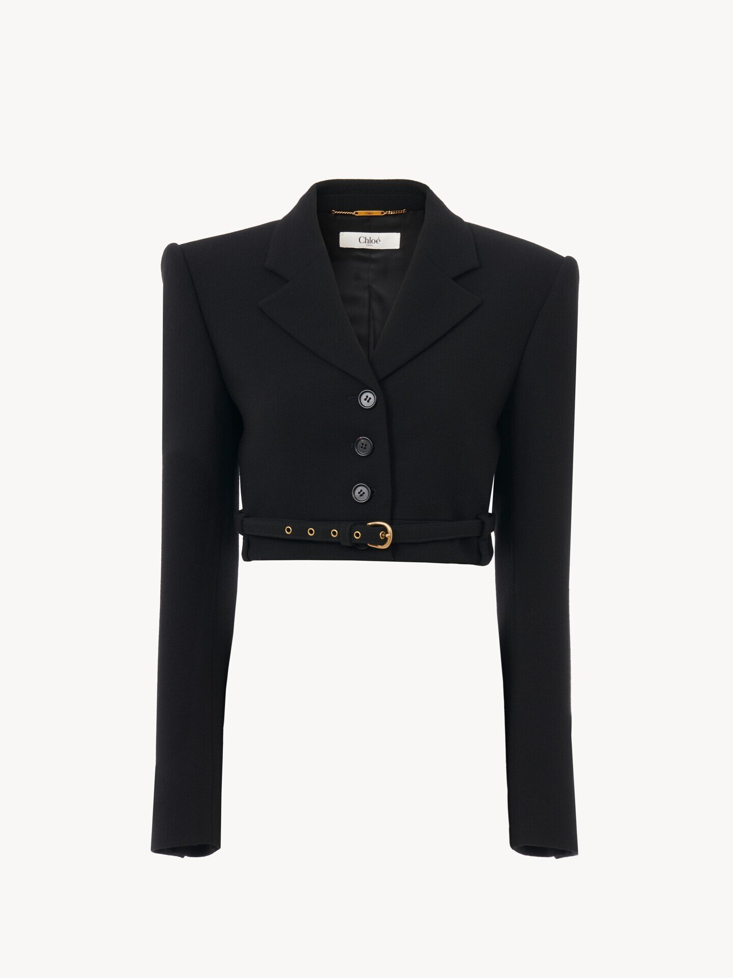 Cropped Spencer jacket in wool crêpe - 1