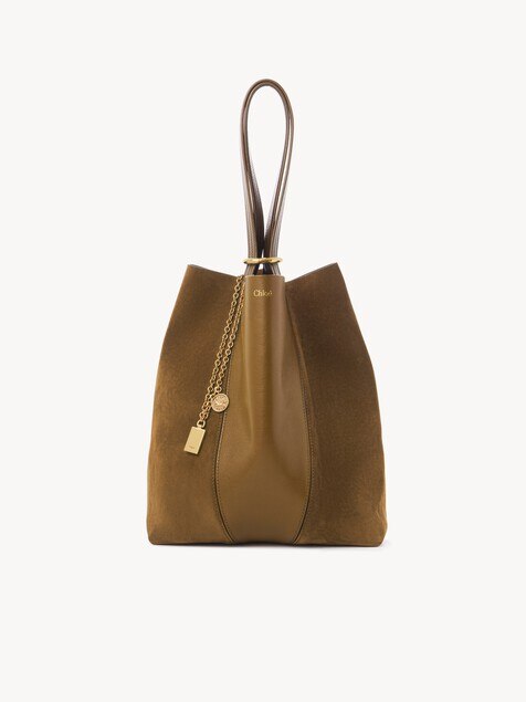 Bolso tote Chlo&eacute; Spin de cuero granulado y ante