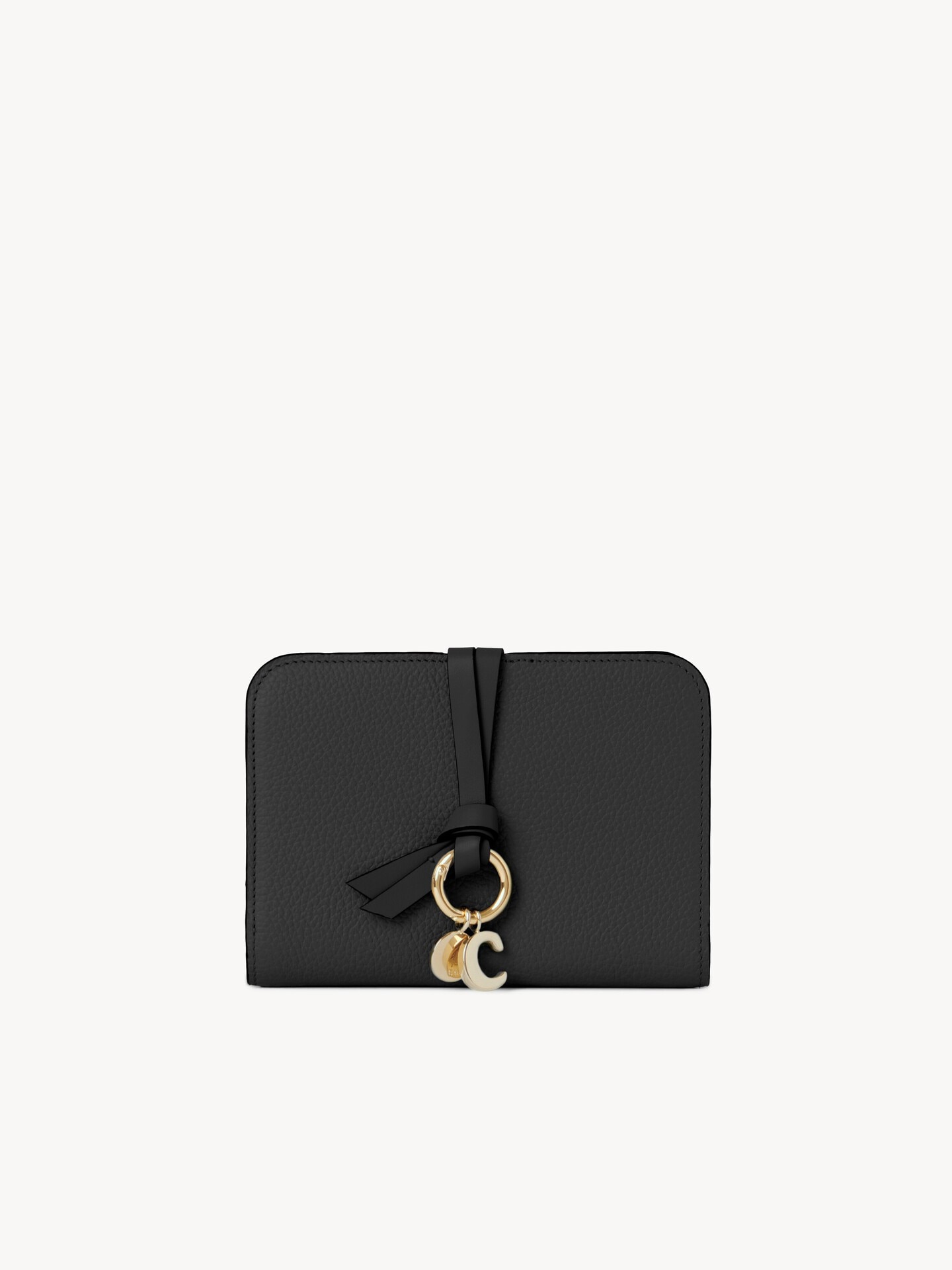 Alphabet bi-fold wallet in grained leather - 1