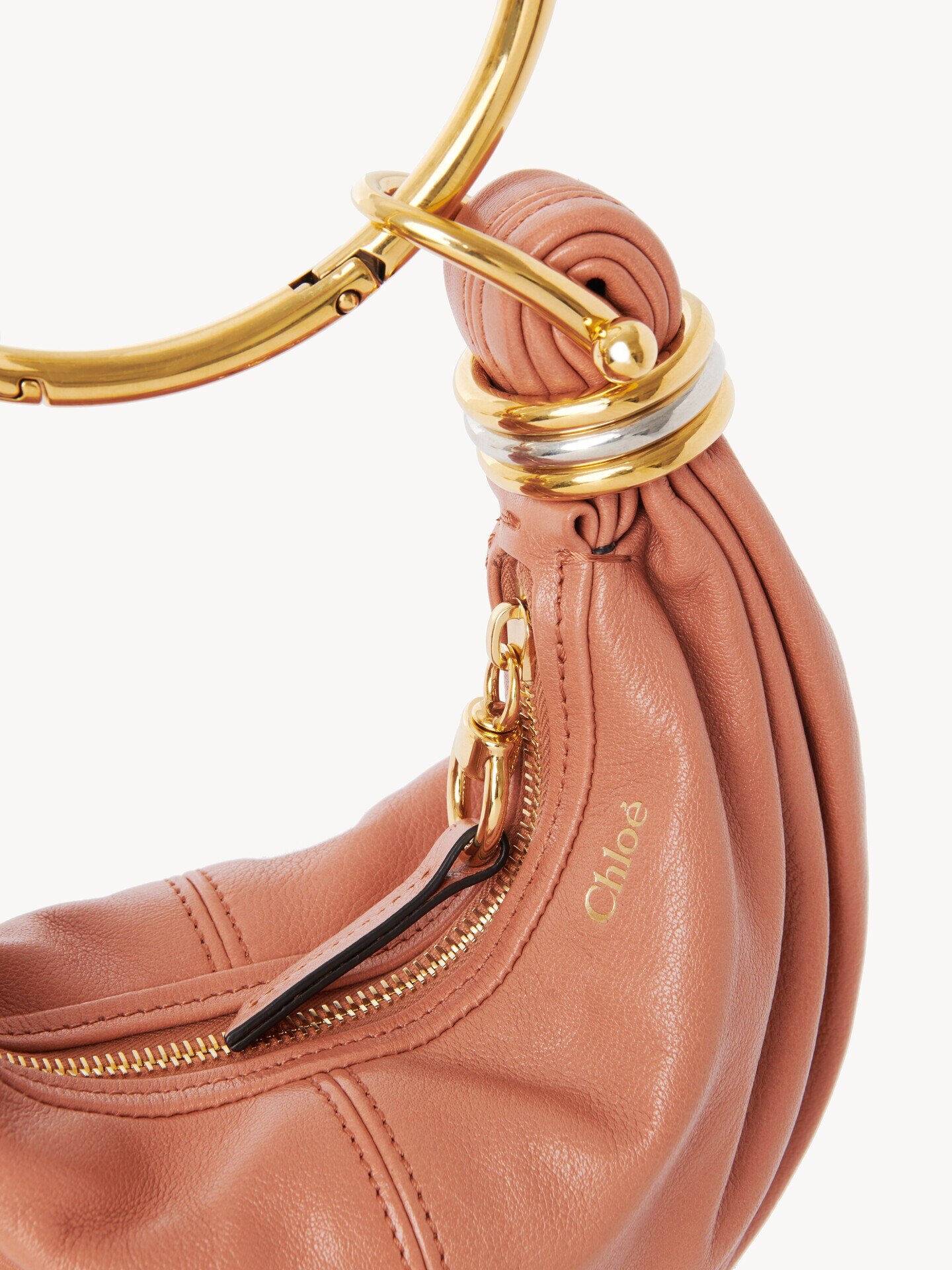 Mini Bracelet Hobo bag in grained leather - 9