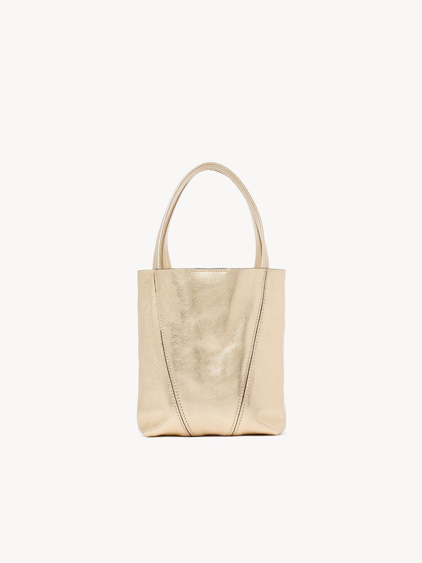 Small Chlo&eacute; Spin tote bag in metallic leather with horse charms - 7