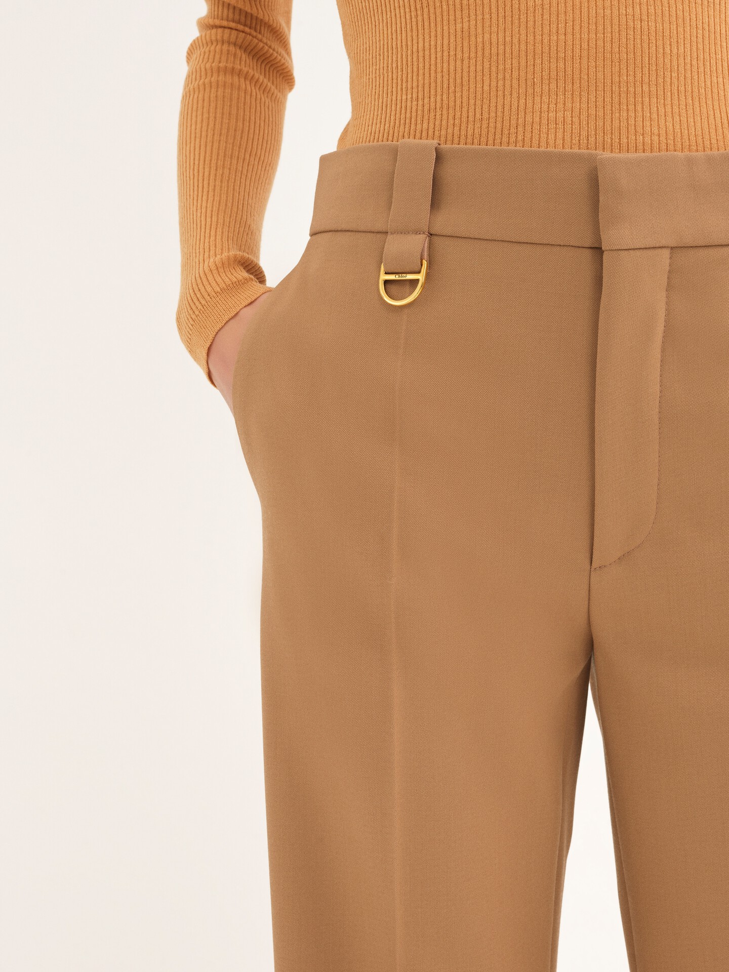 Pantalones de sastre cropped de lana grain de poudre - 6