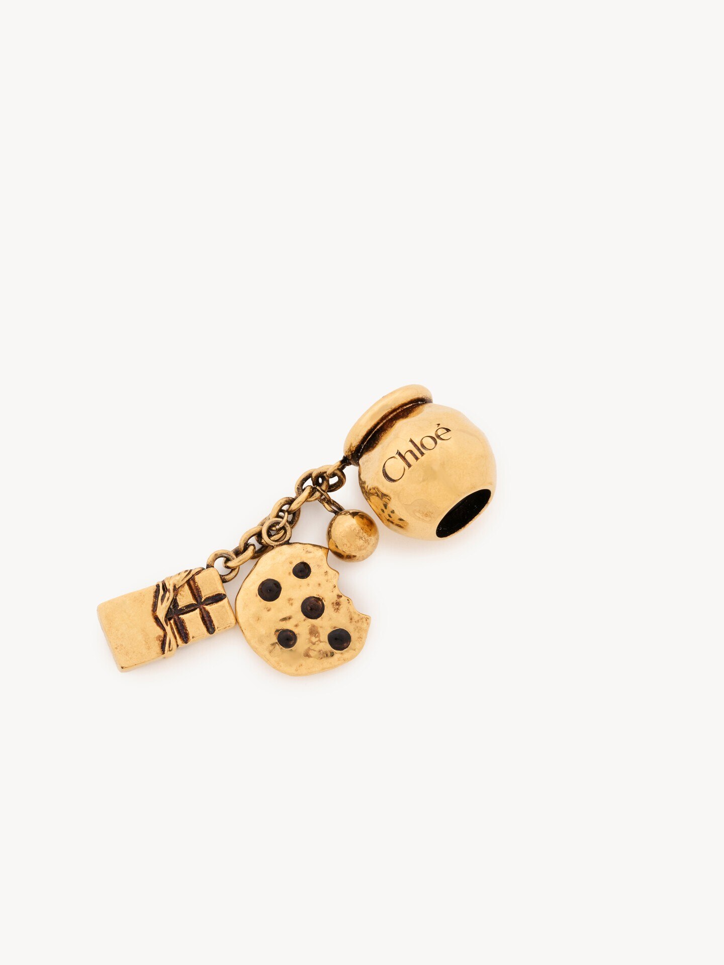Sphere Cookie & Chocolate Dice charm for Bracelet bag in brass - 2