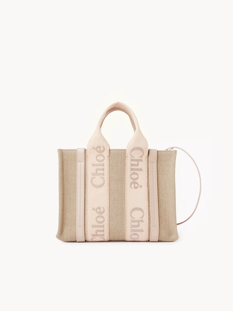 Small Woody tote bag in linen