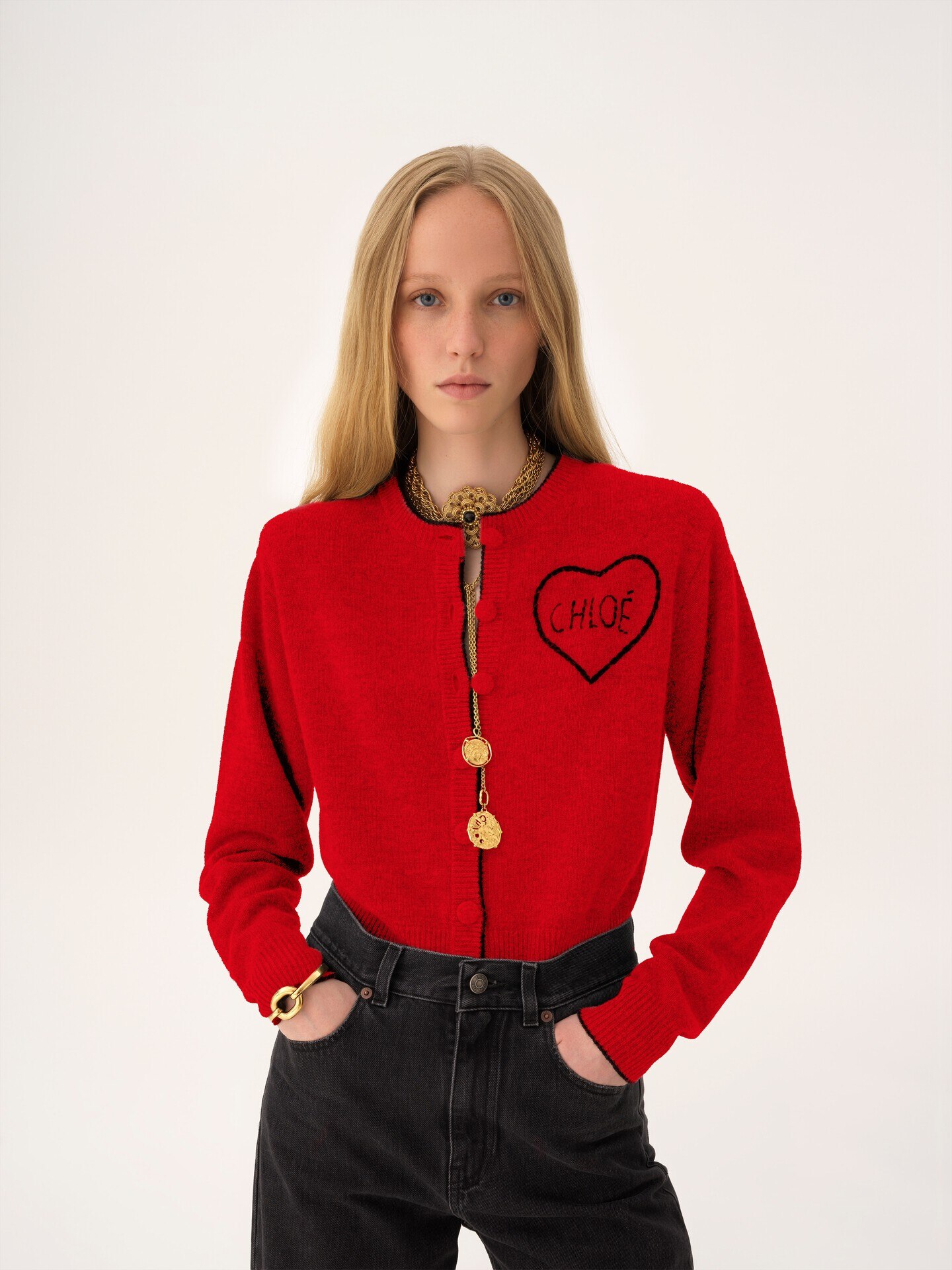 Fitted logo cardigan in a wool & cashmere knit - 4