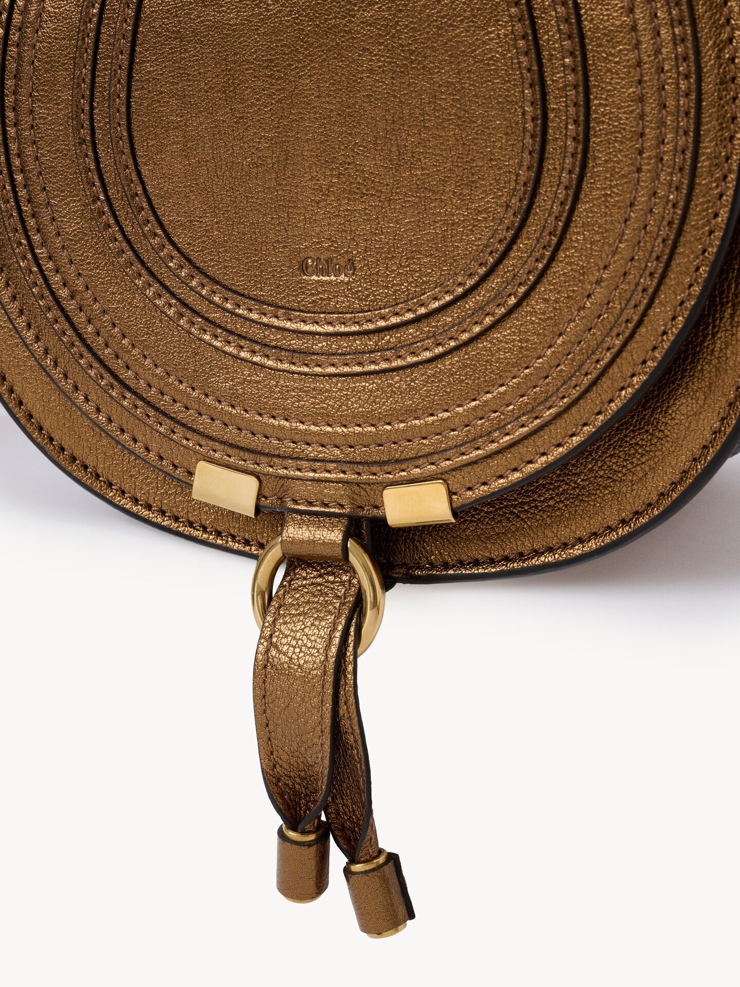 Small Marcie saddle bag in metallic leather - 9