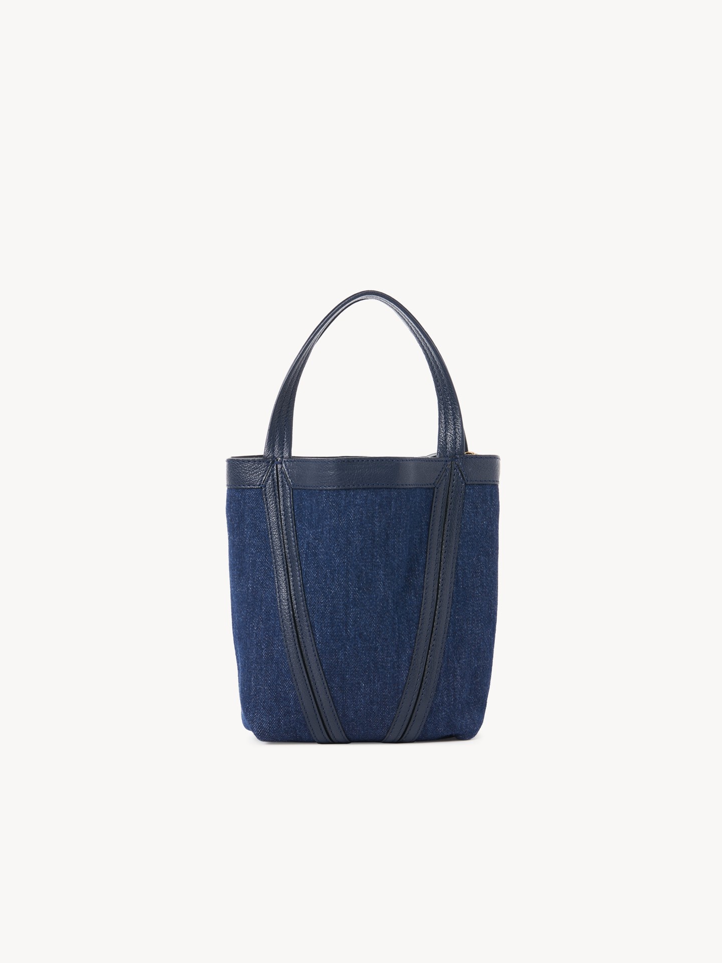 Small Chloé Spin tote bag in denim - 5