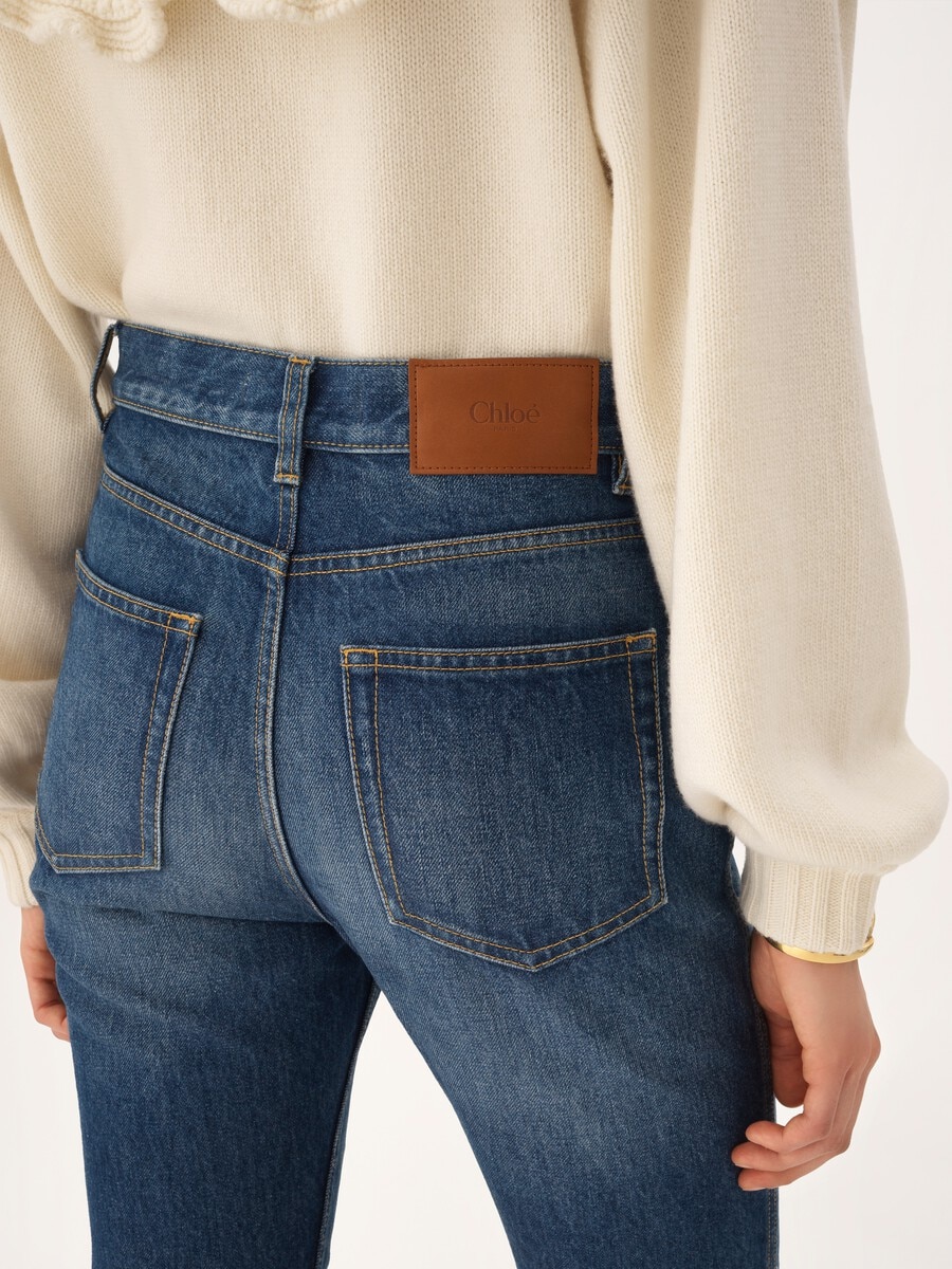 High-rise capri jeans in denim - 5