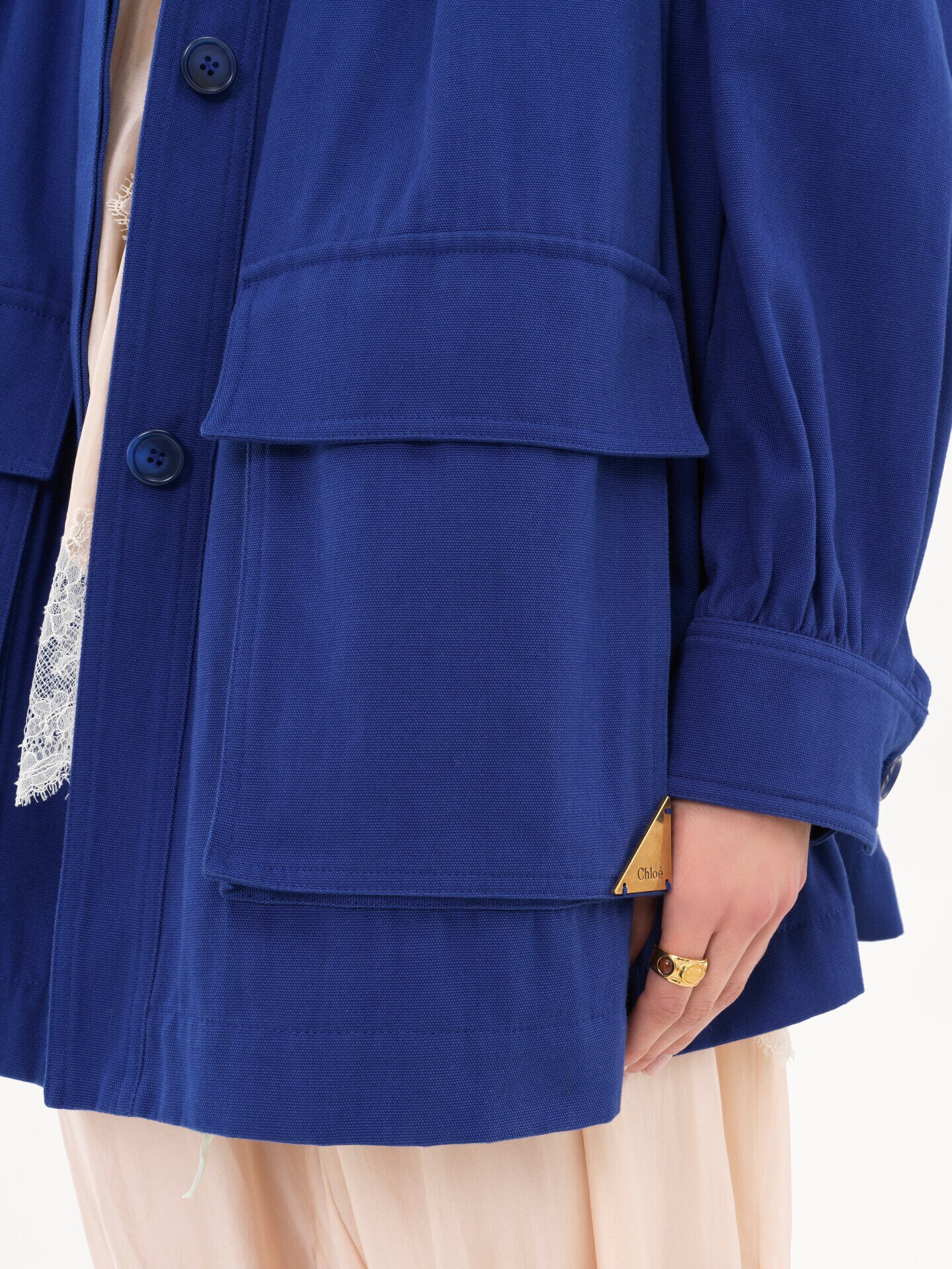 High-neck utilitarian jacket in cotton canvas - 6