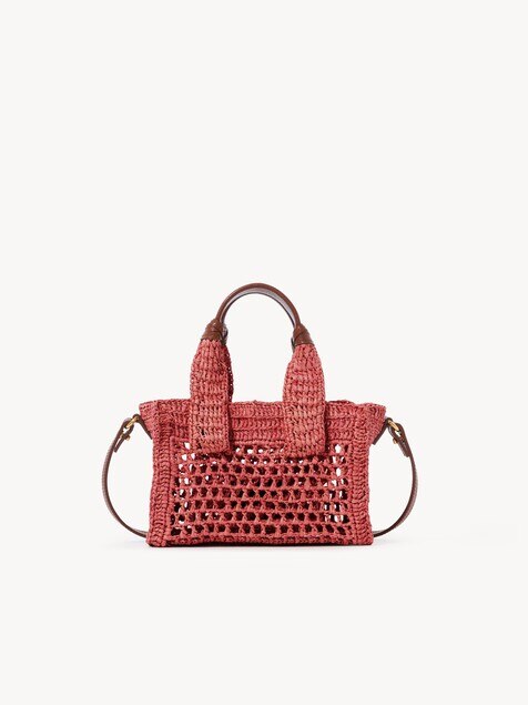 Minibolso tote Summer Banana East-West de rafia