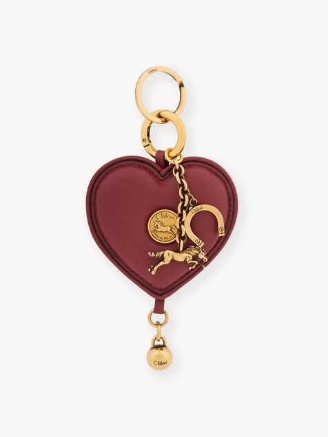 Charm de bolso llavero Chlo&eacute; Symbols Heart de cuero suave
