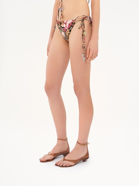 Rose-print bikini bottoms