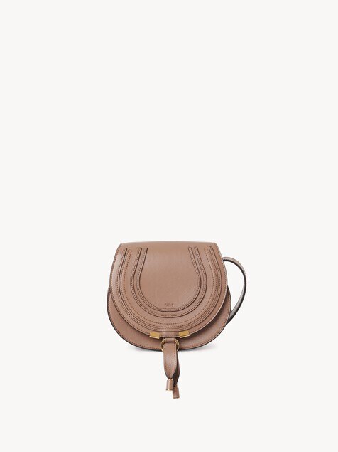 Small Marcie saddle bag in shiny leather