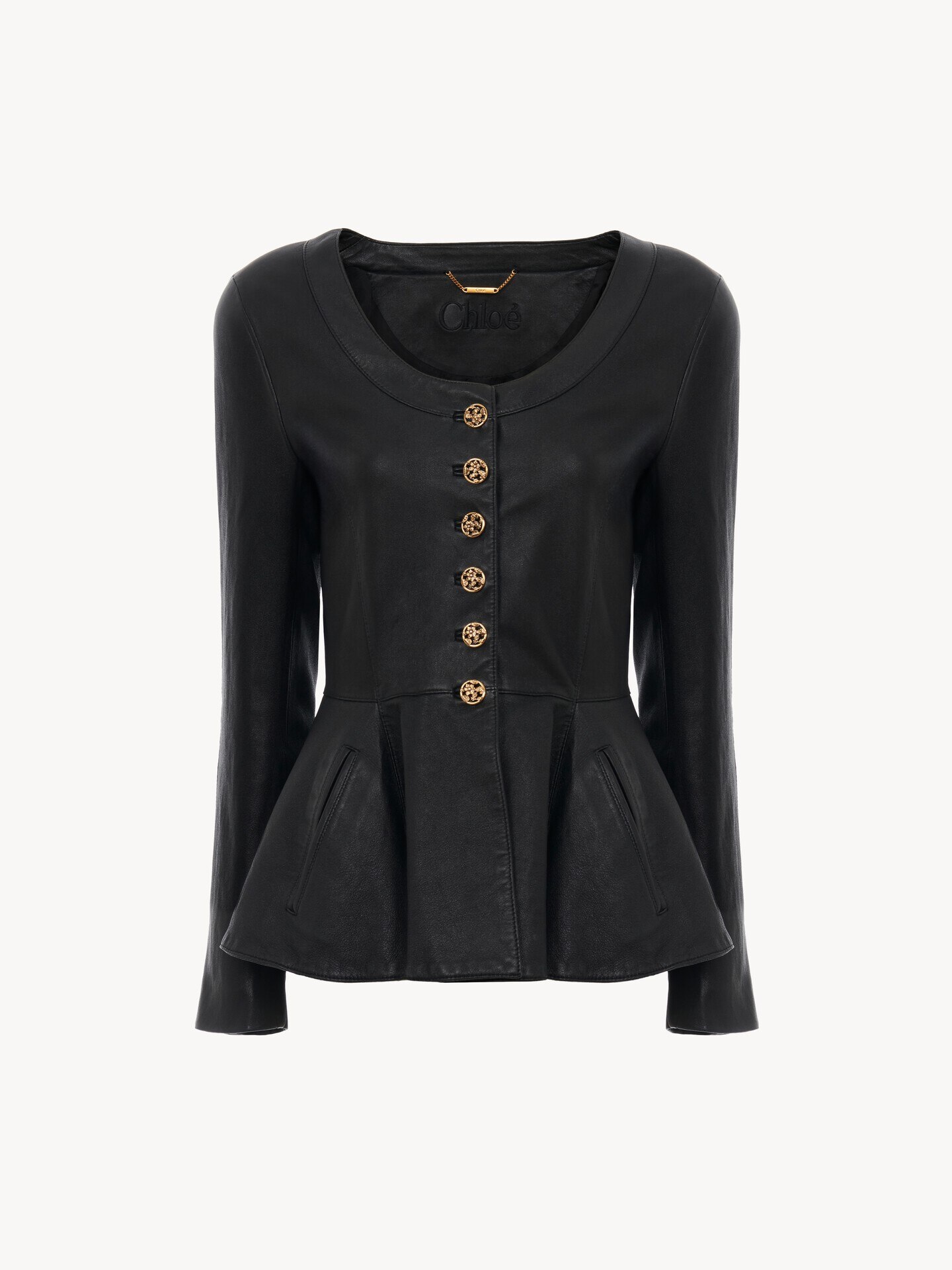 Peplum riding jacket in leather - 2