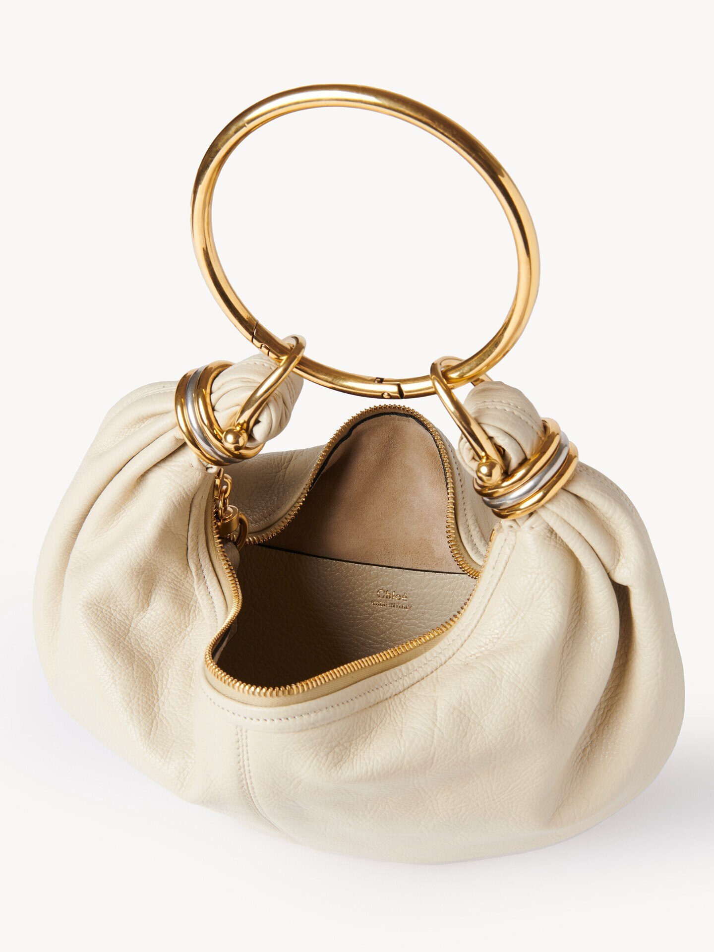 Small Bracelet Hobo bag in grained leather - 5