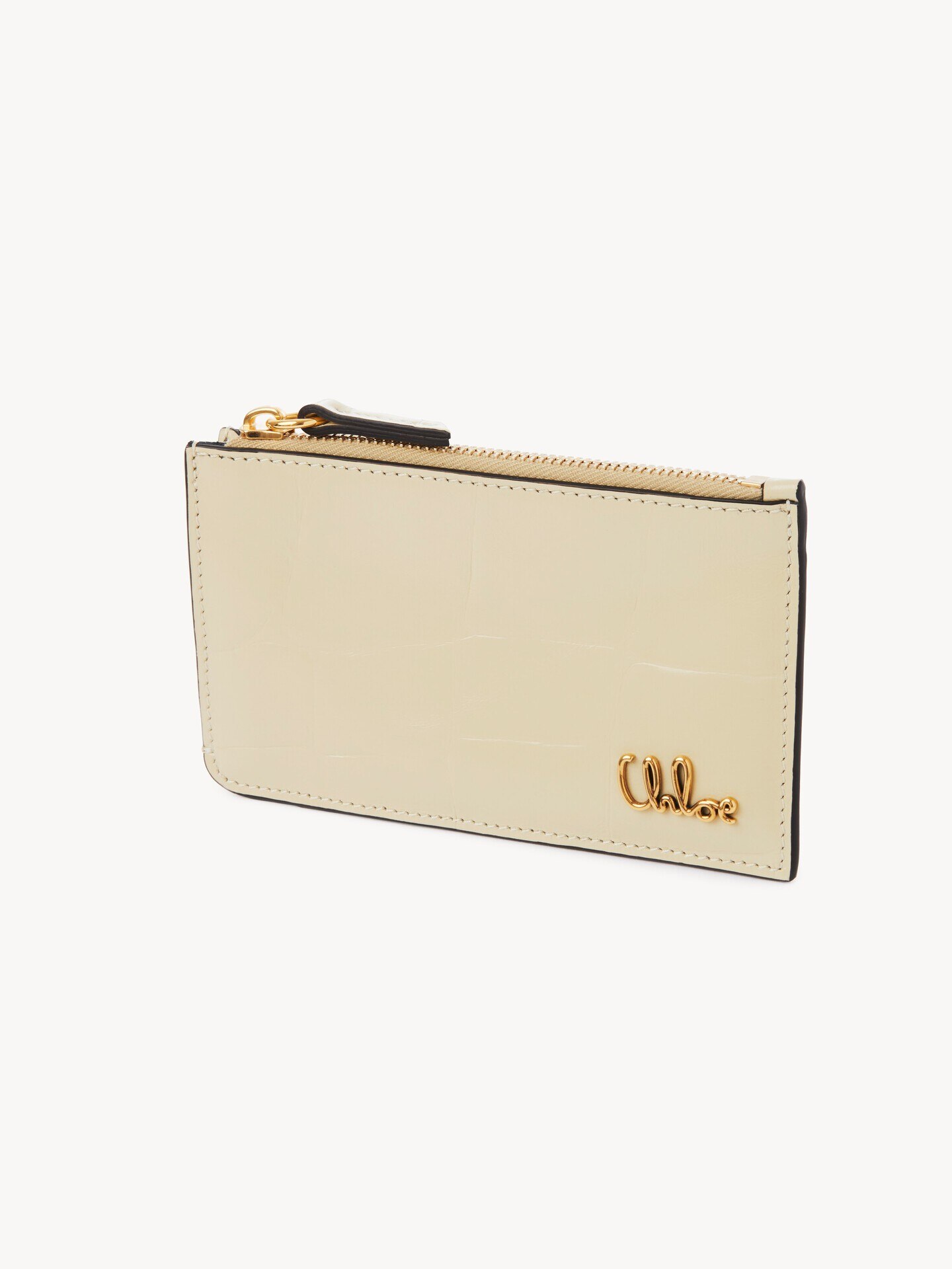 Small Chlo&eacute; Iconic purse with card slots in croco-effect leather - 4
