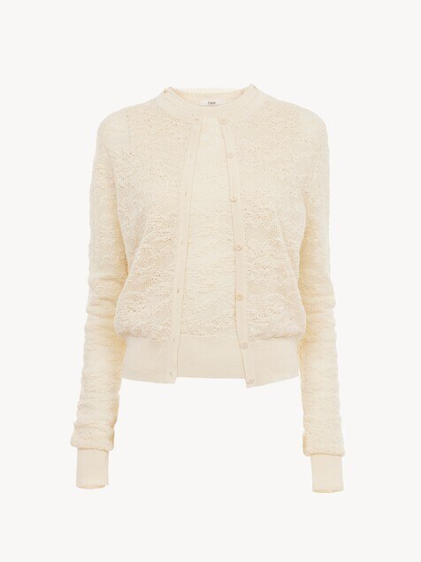 Twin set in cotton-silk knit