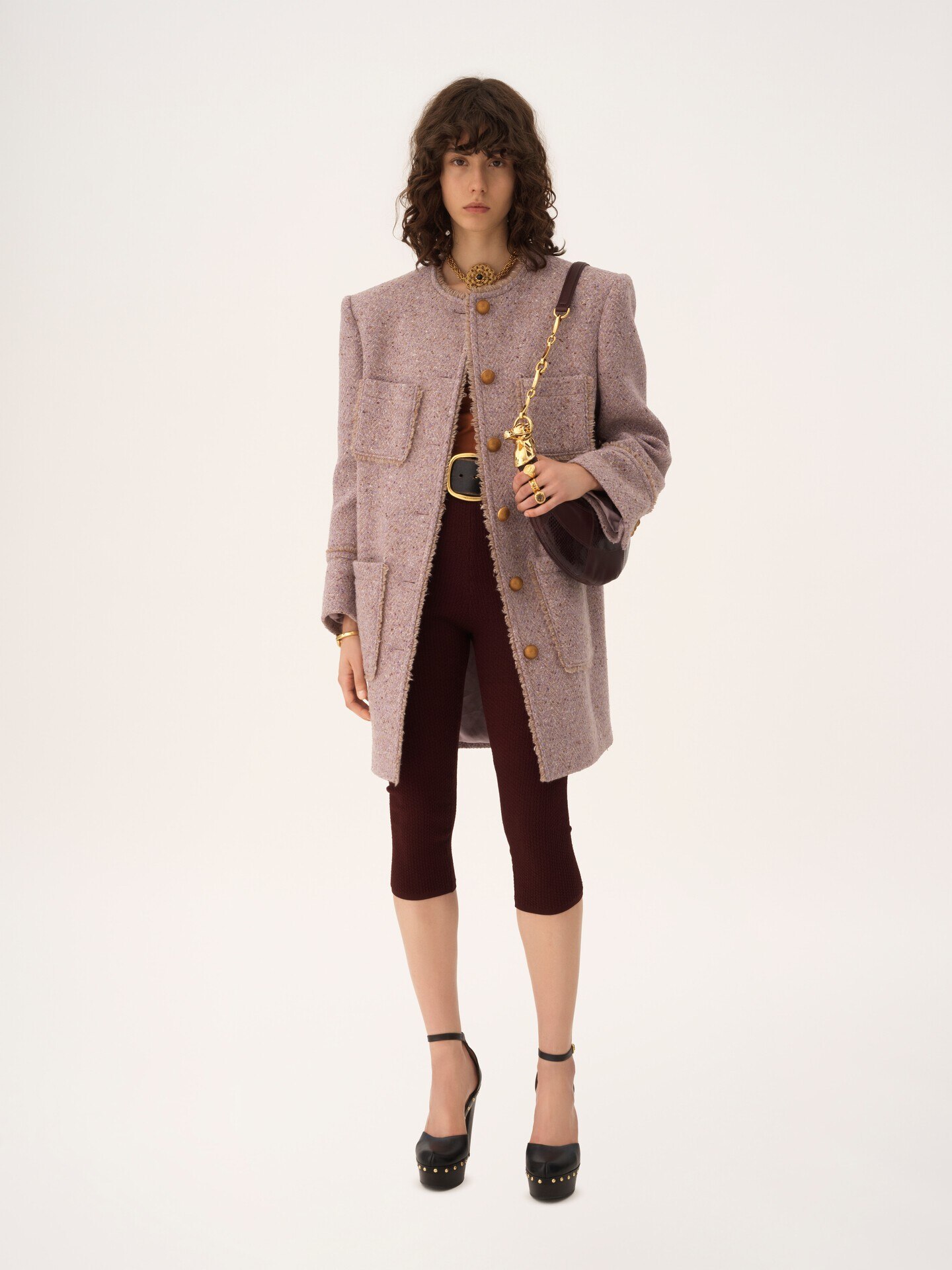 Chain Horse shoulder bag in grained leather and snakeskin - 10