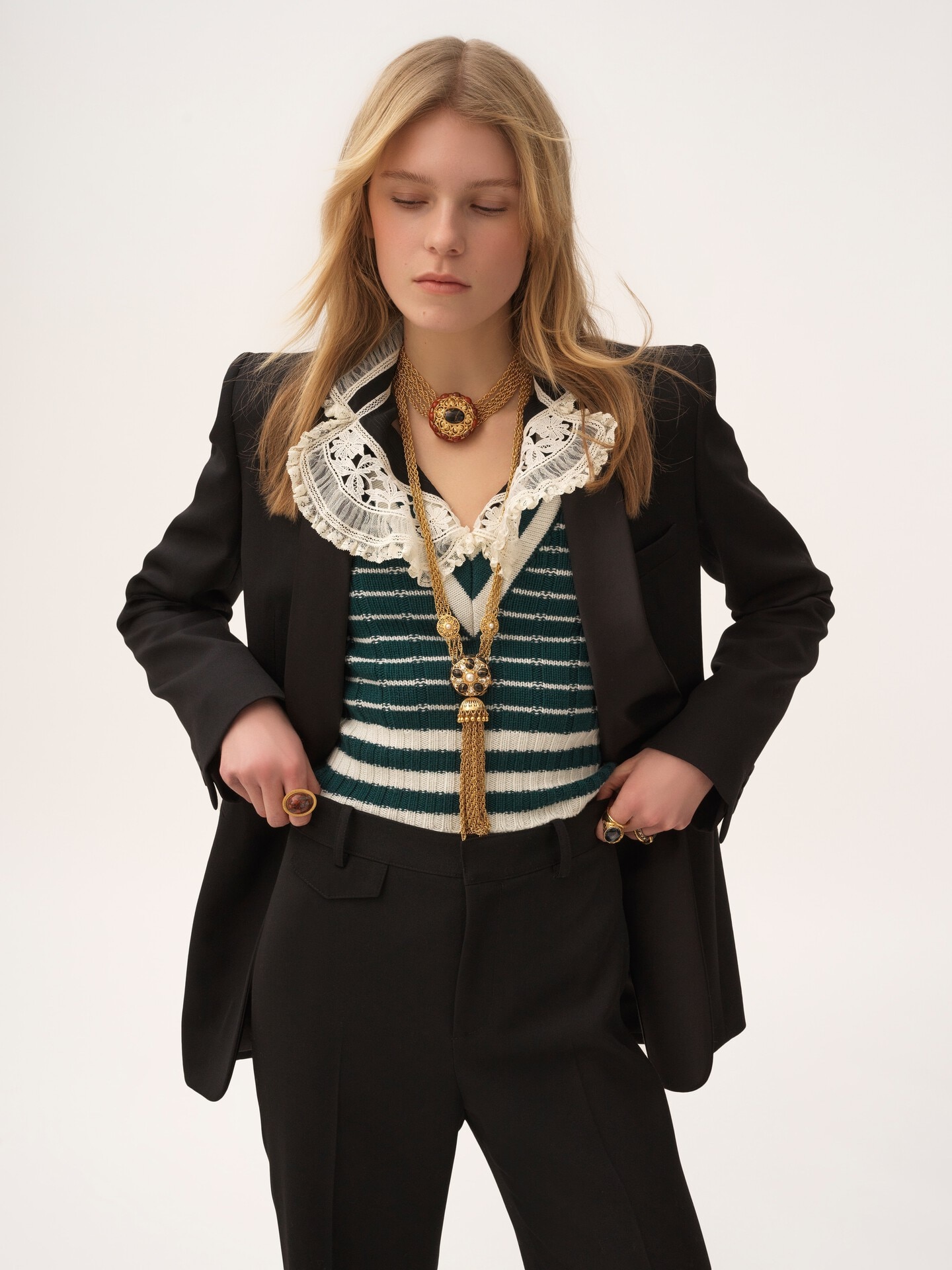 Chaqueta de esmoquin de lana grain de poudre - 6
