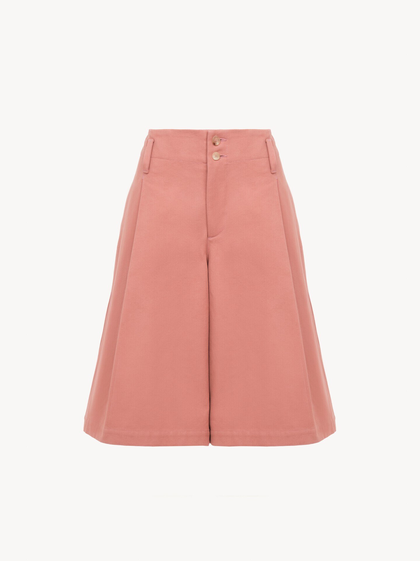 High-rise wide-leg bermuda shorts in cotton - 2
