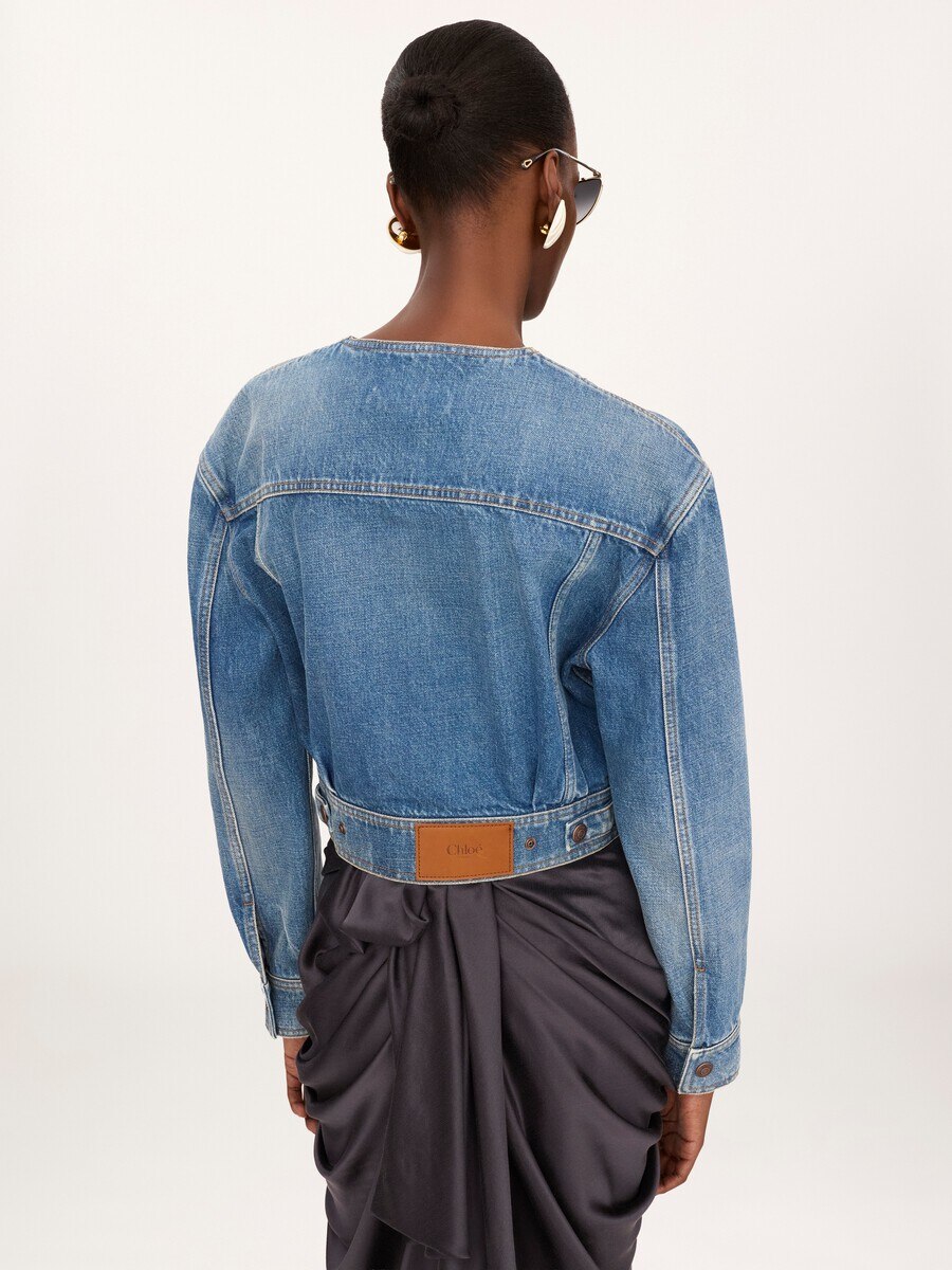 Knee-length wrap skirt in washed silk satin - 5