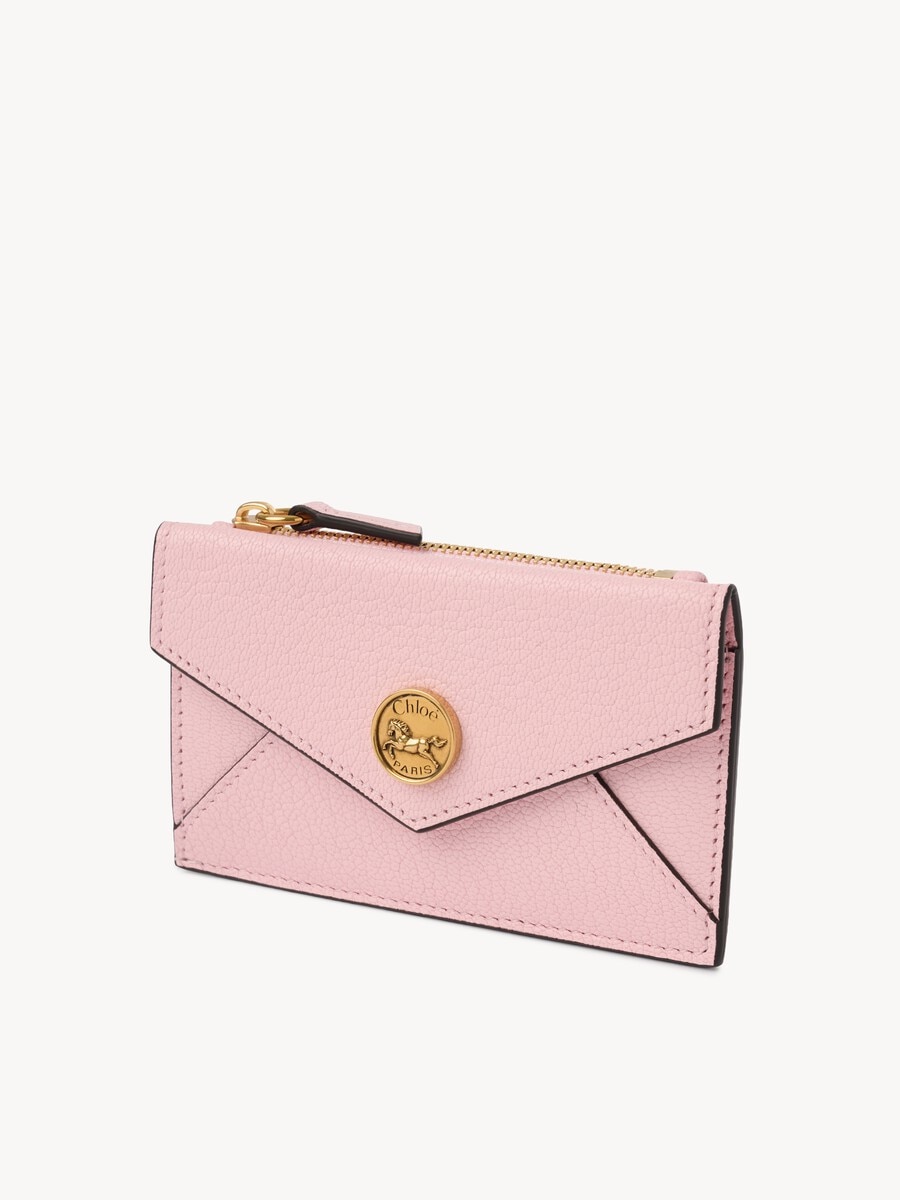 Small Envelope purse with card slots in grained leather - 3