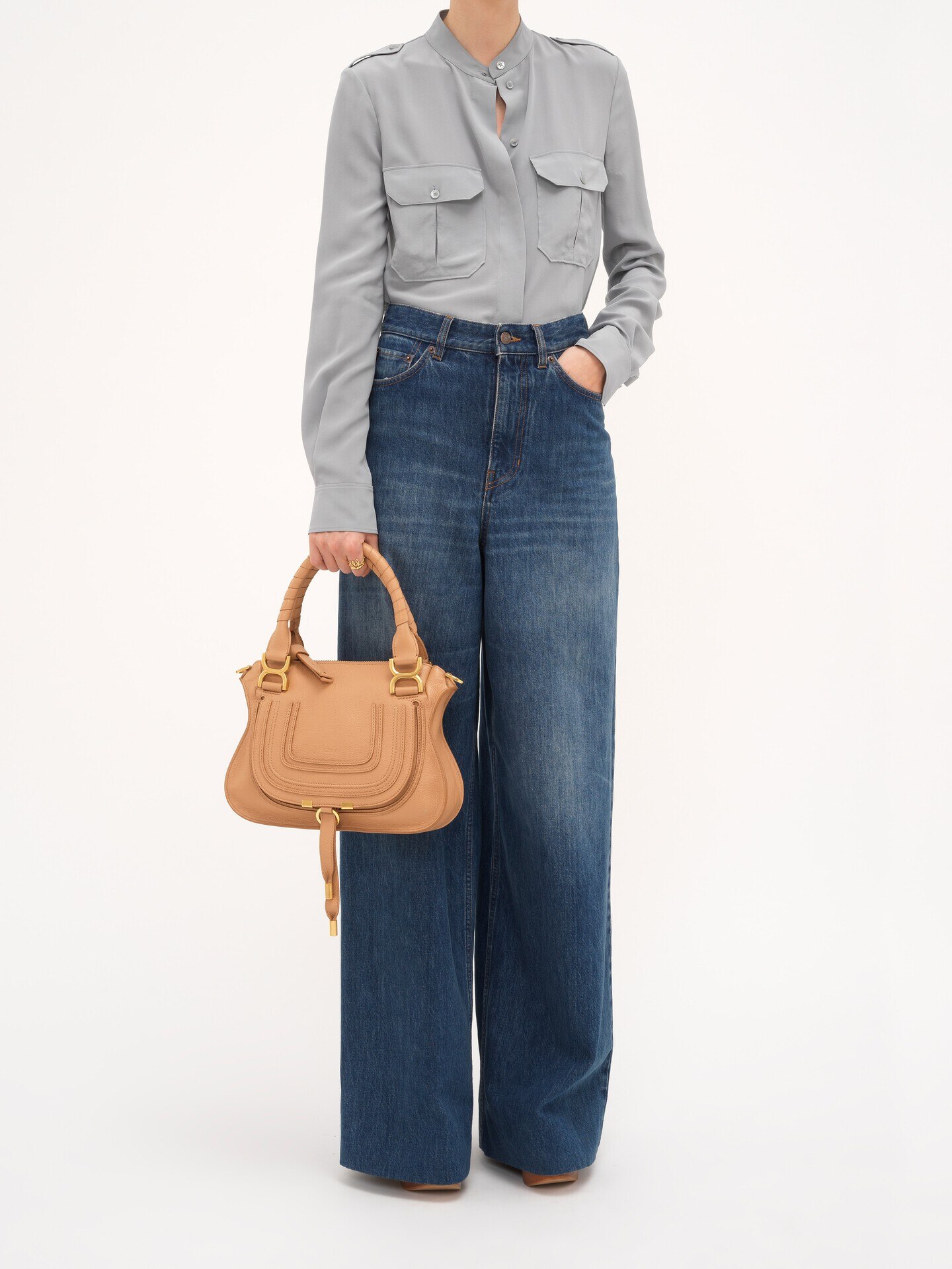 Small Marcie bag in grained leather - 8