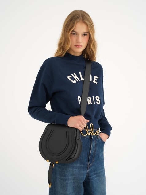 Bolso saddle Marcie de cuero granulado