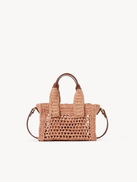 Minibolso tote Summer Banana East-West de rafia