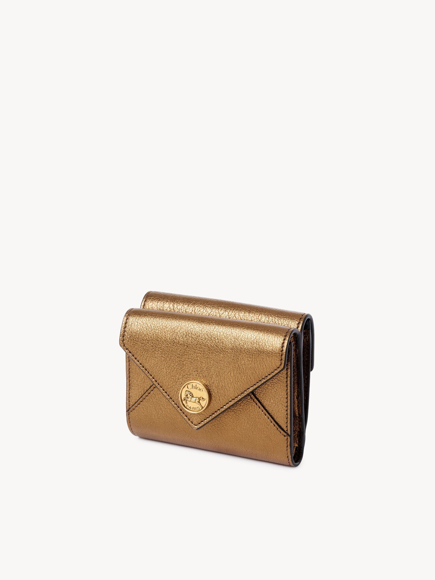 Small Envelope tri-fold in metallic leather - 3