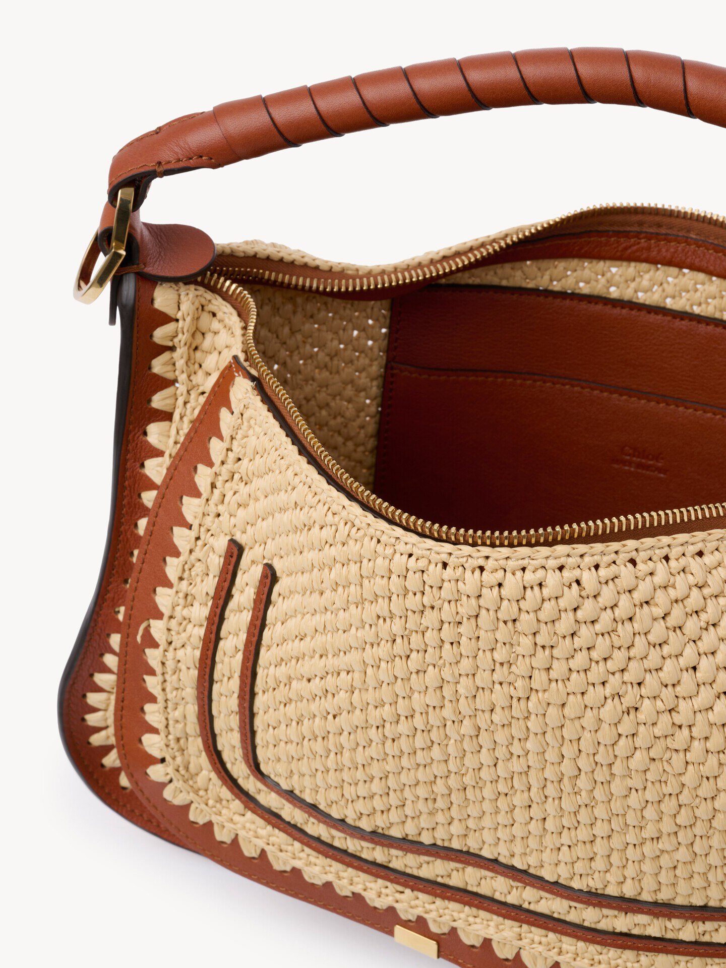 Bolso de hombro peque&ntilde;o Marcie de efecto rafia - 5