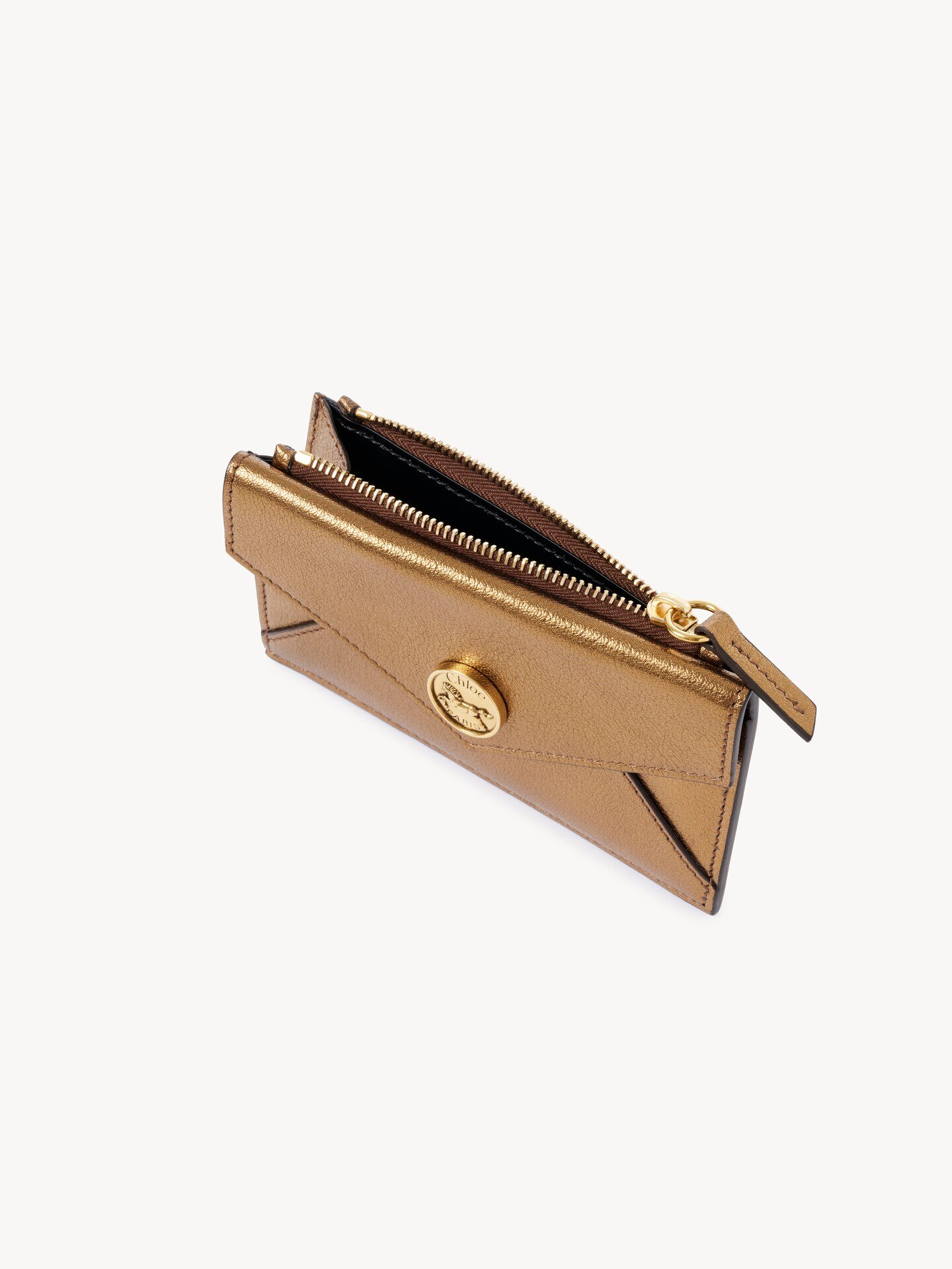 Small Envelope purse with card slots in metallic leather - 5