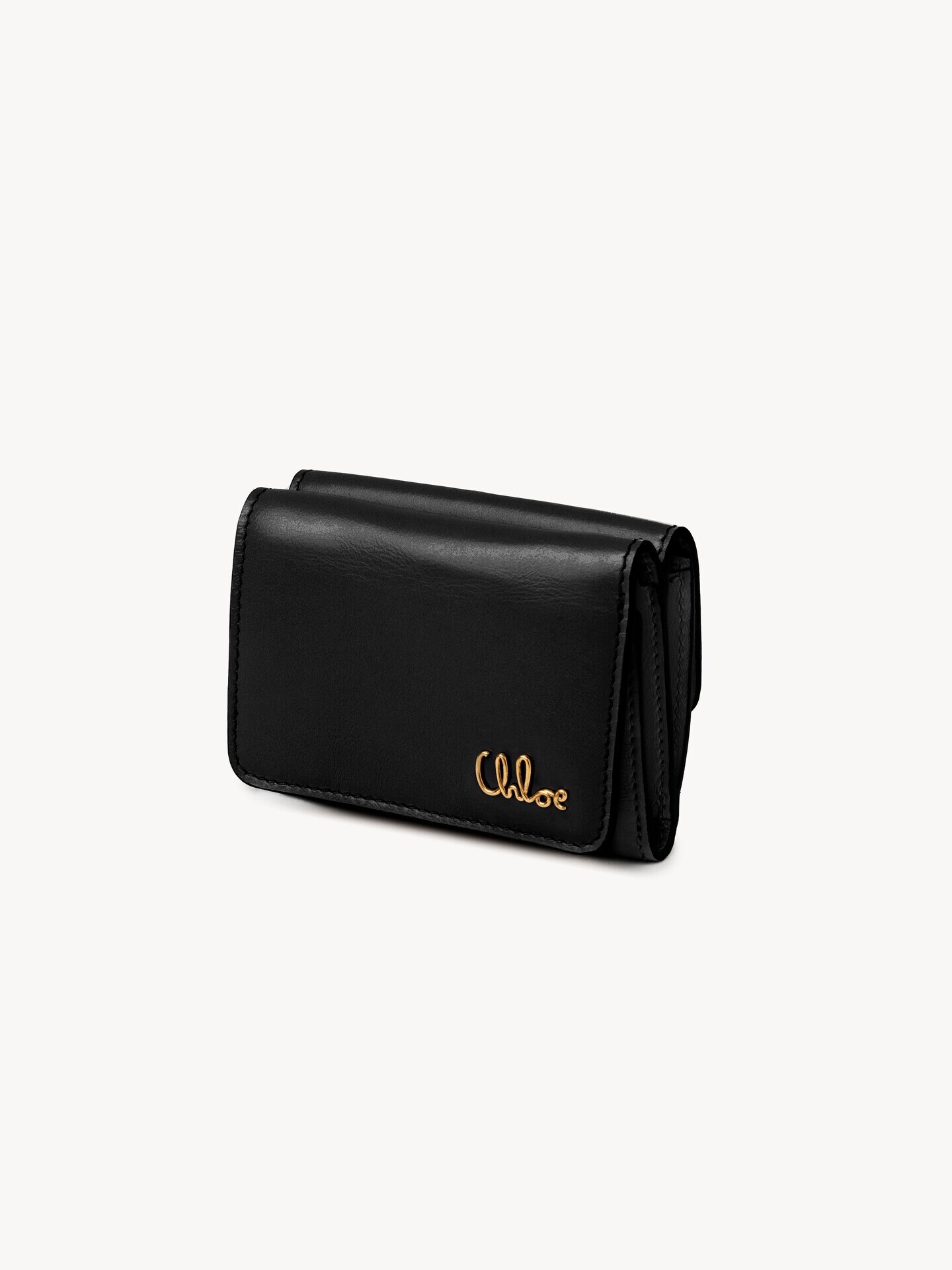 Mini Chloé Iconic tri-fold in shiny leather - 3
