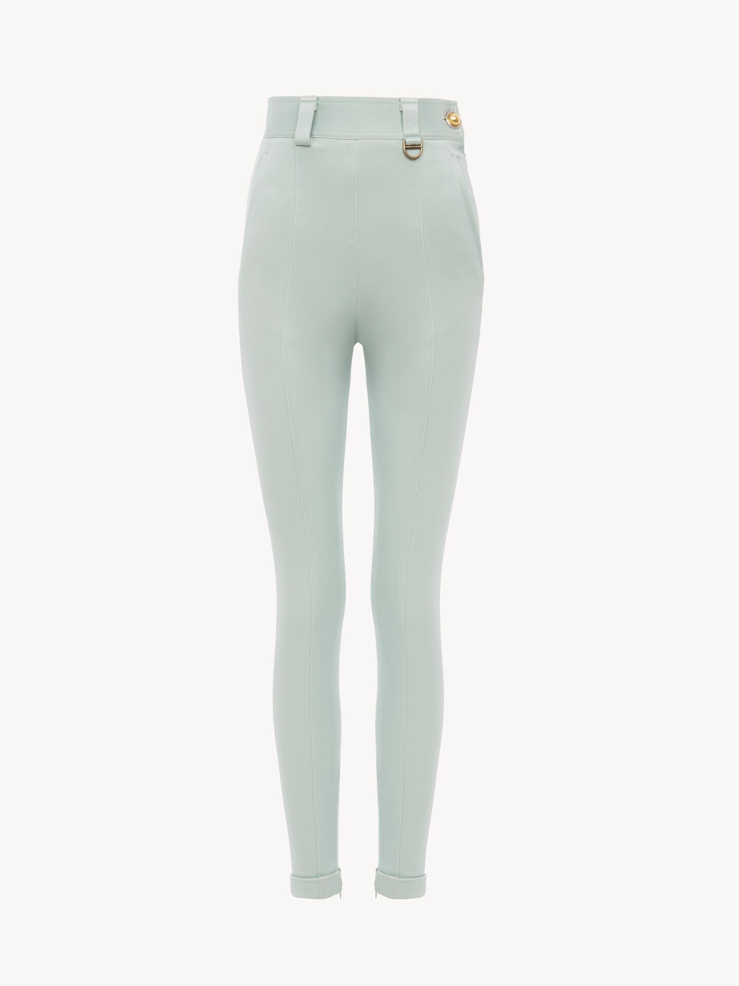 Fitted high-rise trousers in bonded stretch jersey - 1