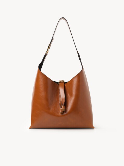 Small Marcie hobo bag in shiny leather