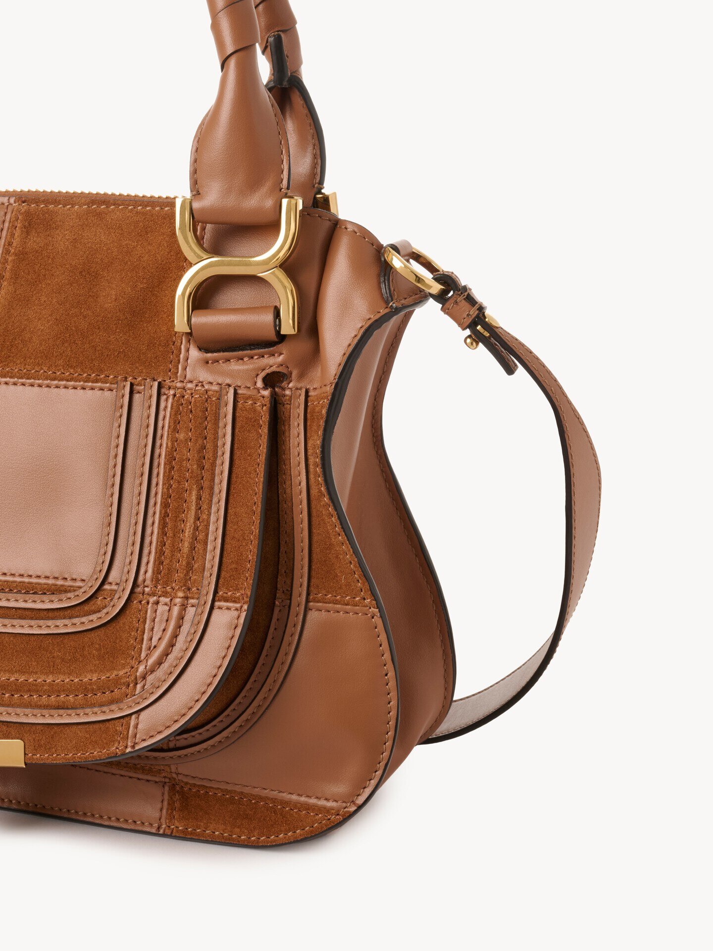 Small Marcie bag in grained & suede leather - 4