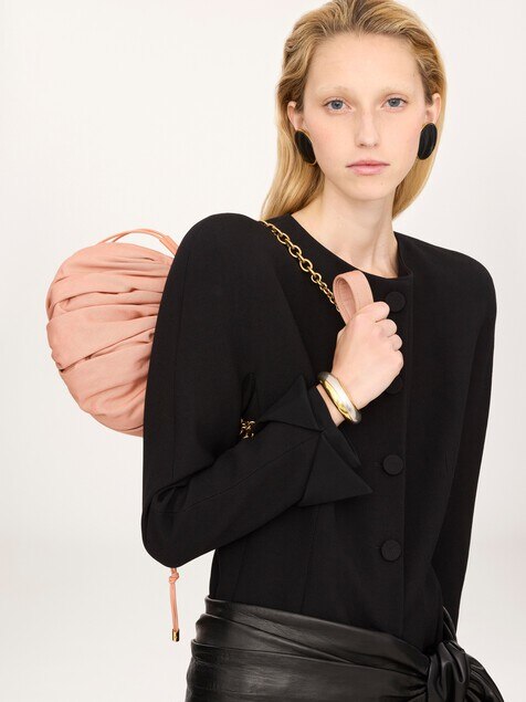 Chlo&eacute; Pliss&eacute; shoulder bag with chain in nylon