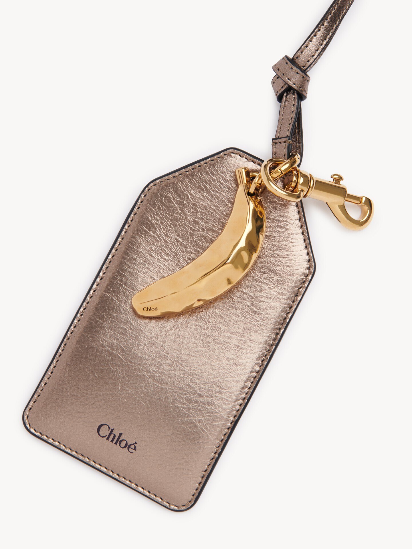 Chlo&eacute; Symbols Banana tag in metallised leather - 4