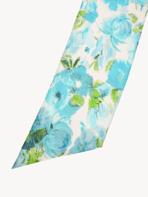 The Chlo&eacute; Wild Flowers bandeau scarf in silk georgette