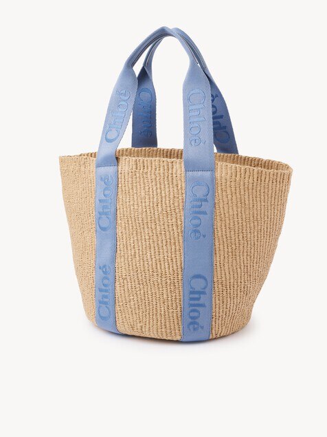 Bolso cesta grande Woody de fibras naturales