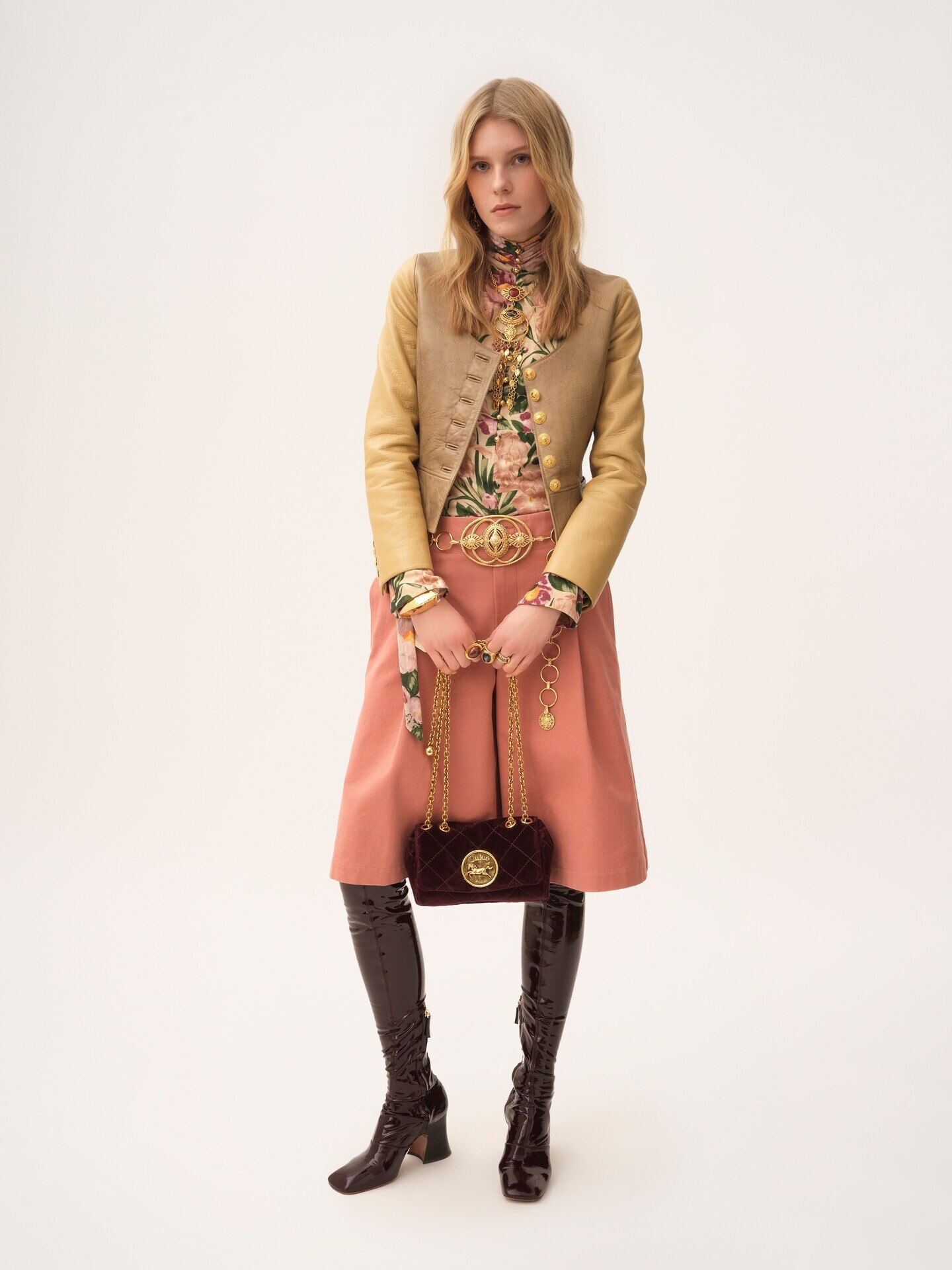 Small Chlo&eacute; Heritage shoulder bag in velvet - 9