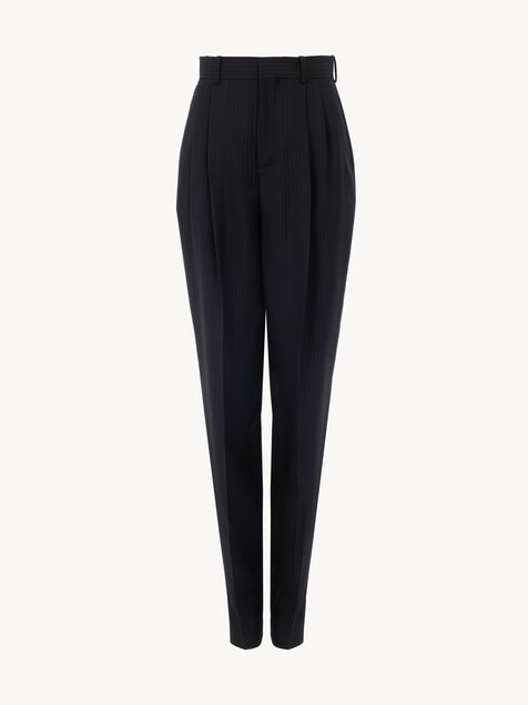 High-rise wide-leg trousers in wool