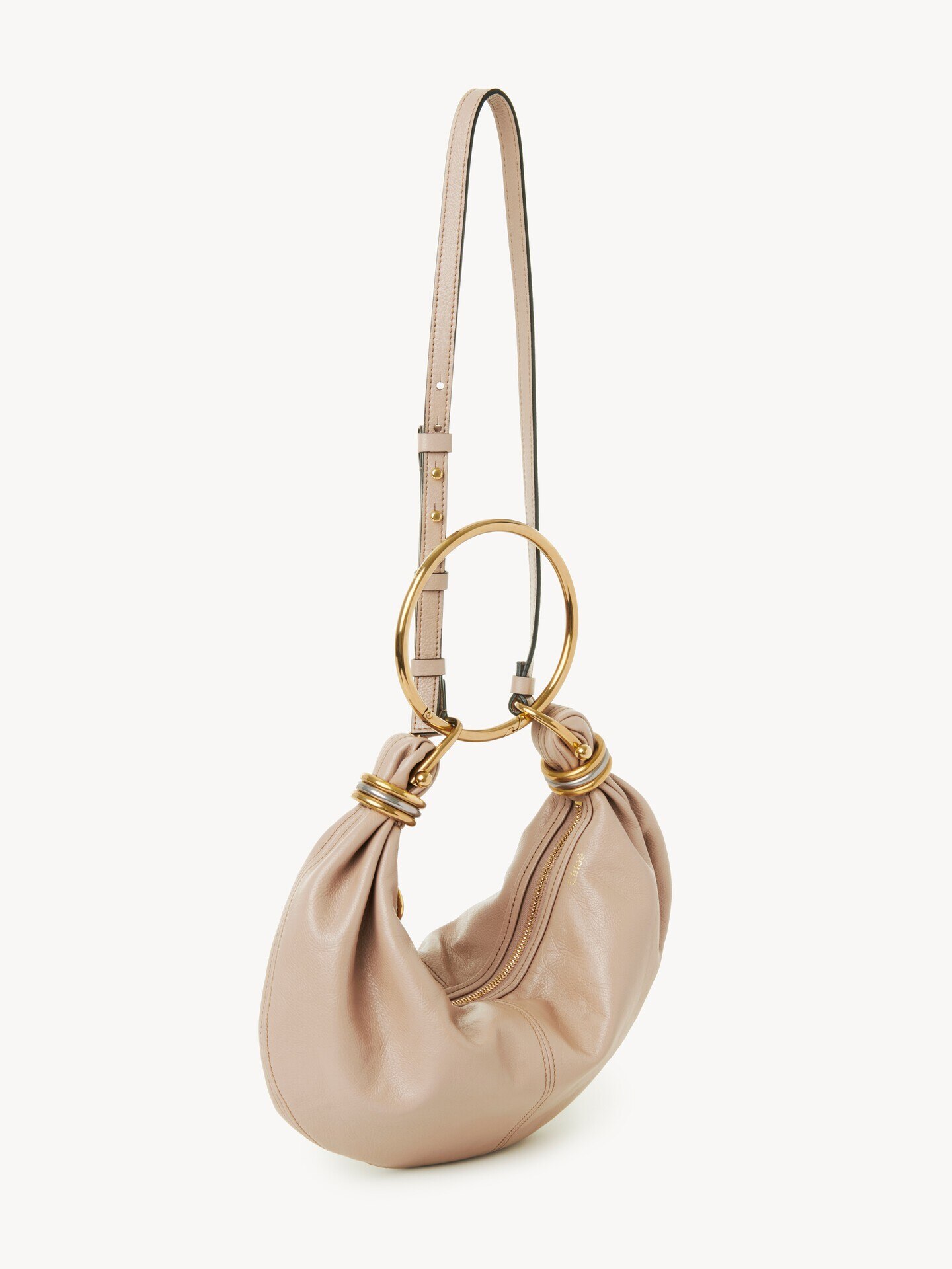 Small Bracelet hobo bag in grained leather - 5