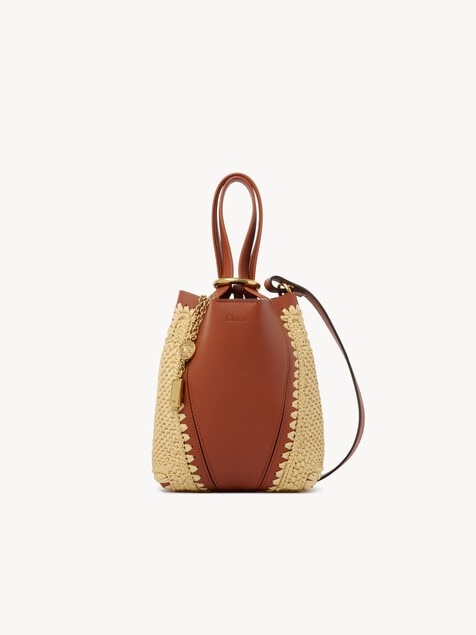 Bolso tote Chlo&eacute; Spin peque&ntilde;o de efecto rafia y cuero
