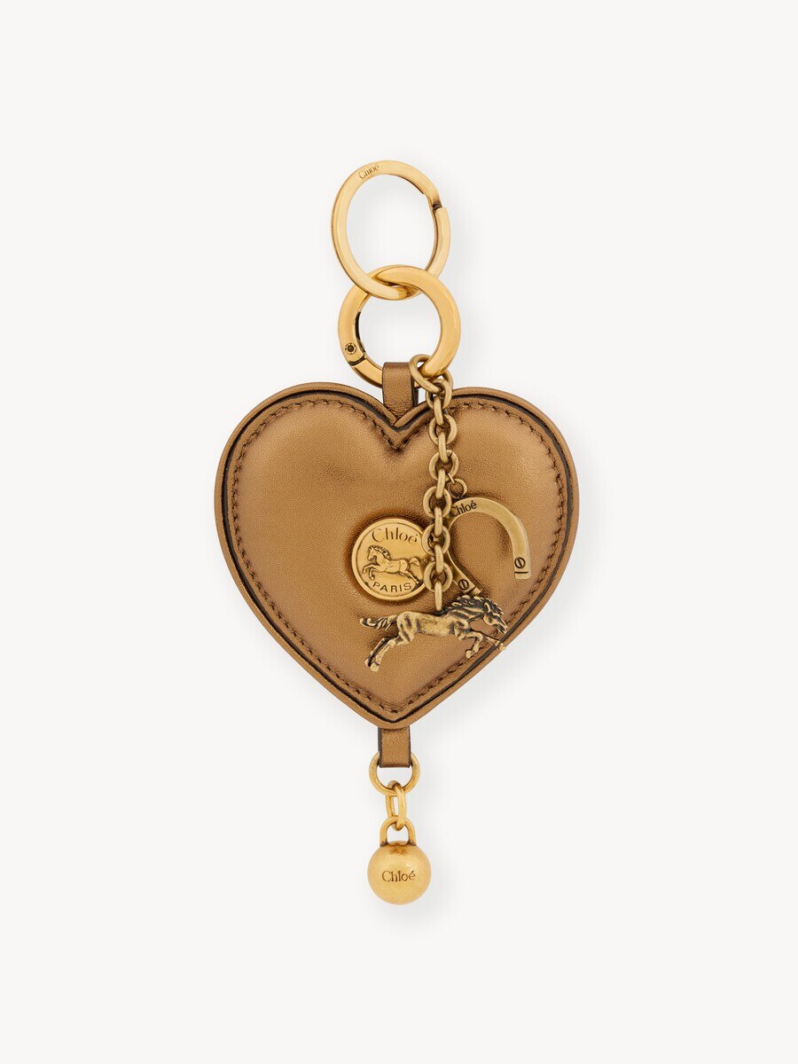 Chlo&eacute; Symbols Heart key ring bag charm in metallized leather - 2