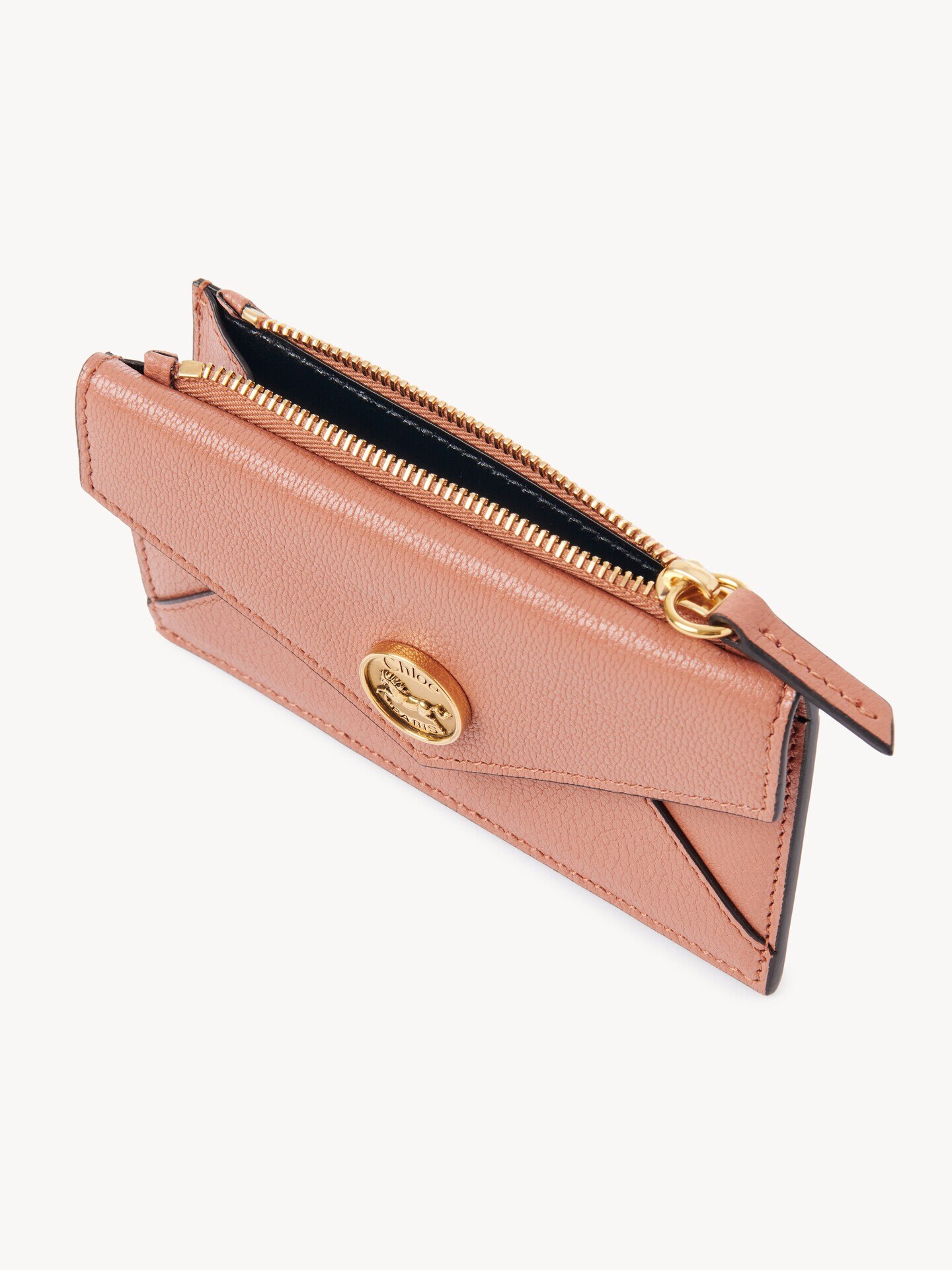 Cartera peque&ntilde;a Envelope con ranuras para tarjetas de cuero granulado - 5