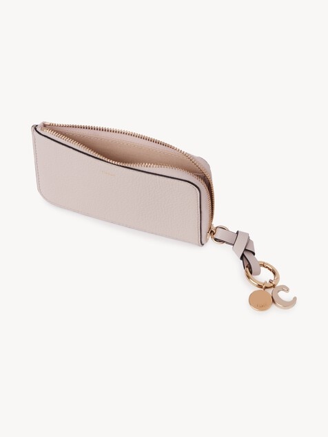 Alphabet wallet in grained leather
