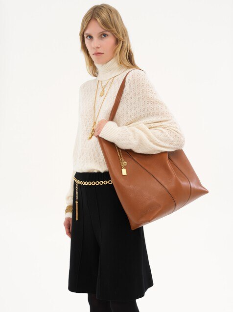 Large Chlo&eacute; Spin tote bag in grained leather